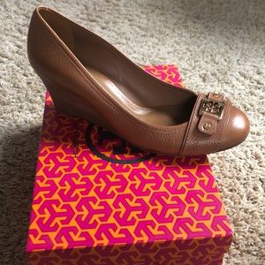 Tory Burch Natalya wedge tumbled leather